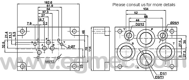 NG10 DIN24340 Pattern Rexroth G535/01(G3/4) G536/01 (G1) Hydraulic Subplates