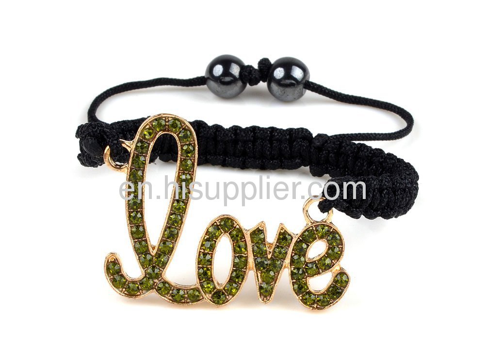 2013 Brand New Pave Rhinestone Crystal Word Love Connector Bracelet