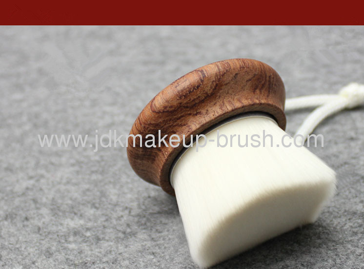 White soft synthetic hair face clean brush with red sandalwood handle