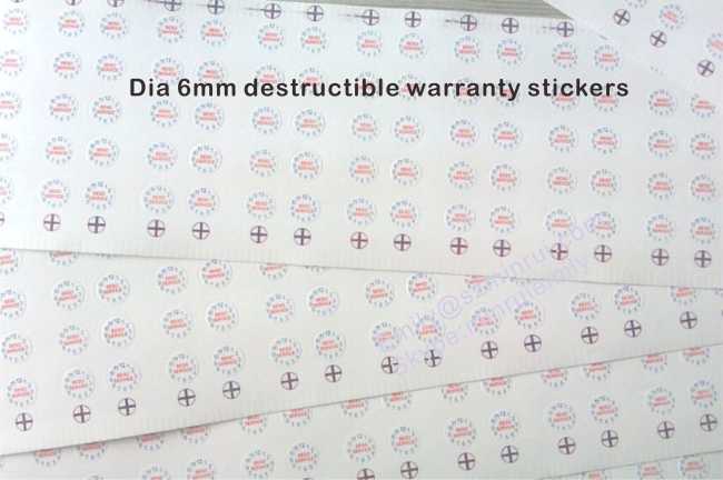 Custom Small Round Tamper Evident Stickers with Dates for Warranty Stickers