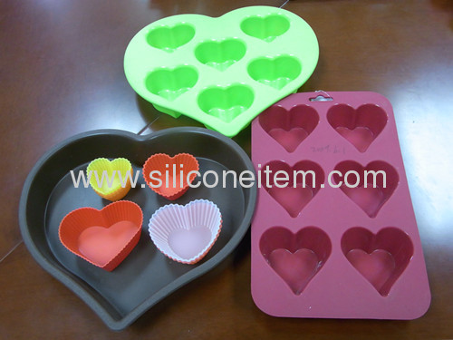 Different Heart Shape Silicone Bakeware Sets