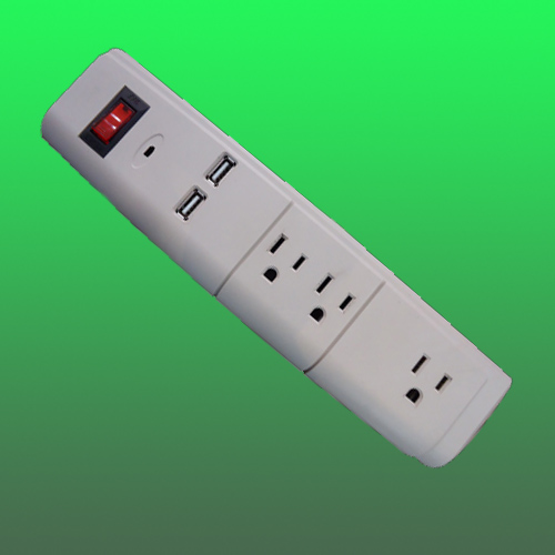 3 outlet home/office Surge protector suppressor with USB charging ports, (C)ETL Listed