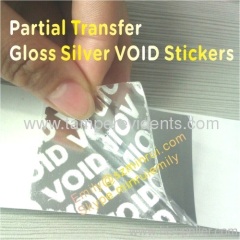 customized gloss silver void stickers