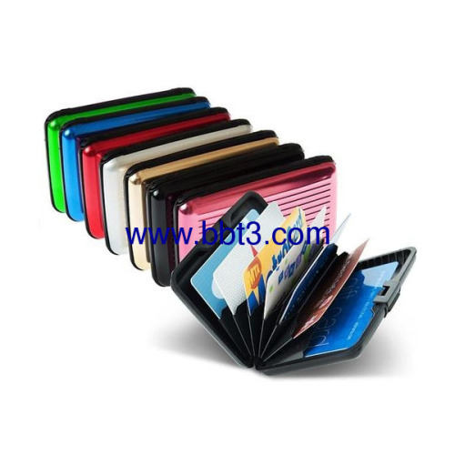 Promotional aluminum card holder with multicolor