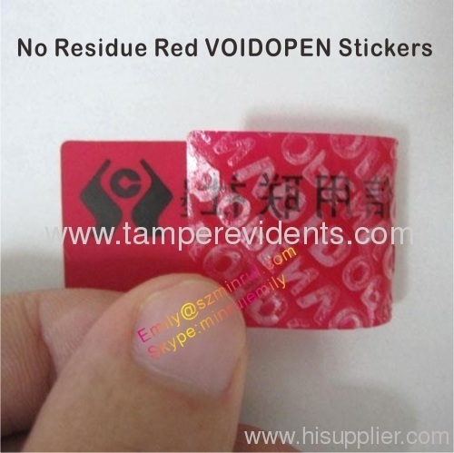 Custom No Residue VOID Stickers
