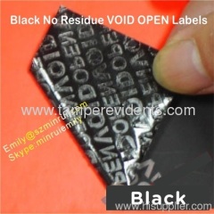 Custom Black No Residue VOID Labels