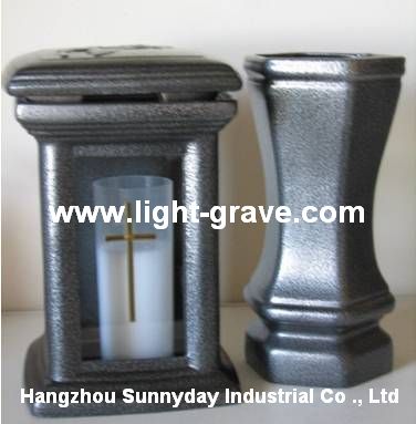 Ceramic grave vase,granite grave vase,Cemetery vase,Ceramic grave lamps