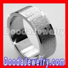 fashion cheap bible cross male ring titanium stainless steel ring