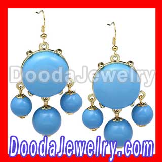Fashion Gold Plated Dark Sky Blue J crew Bubble Earrings Wholesale