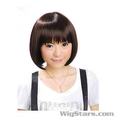 Girly Bob Stragiht Natural Black Wigs