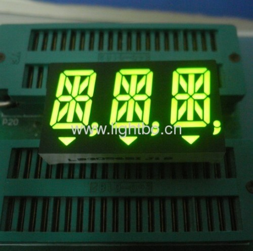 Benutzerdefinierte 14,2 mm (0,56 ") dreistelligen alphanumerische 14-Segment-LED-Anzeige für Instrumententafeln