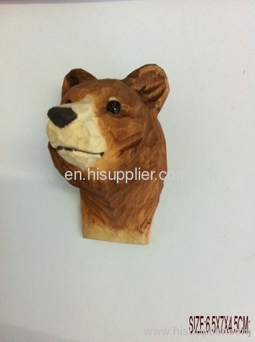 wood carved animal magnet