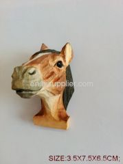 wooden carved horse shape fridge magnet