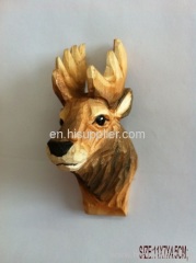 wood carving animal fridge magnet