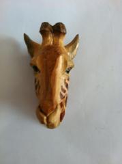 wooden carved giraffe shape frige magnet