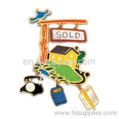 photo etched soft enamel set lapel pin