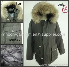 MENS WINTER KEEP WARM COAT WITH BIG FOX COLLAR 2013.