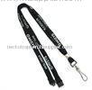 Personalized Black Tubular Lanyard, Polyester Screen Printed Lanyards, Staff Lanyards