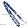 Blue Tubular Lanyards, Polyester Tube Lanyard, Swivel J-hook Neck Strap Lanyard