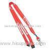 Red Tubular Lanyard, Custom Printed Polyester Tube Lanyards With Adjustable Ball, Crimp