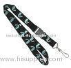 Promotional Black Recycled PET Lanyard With Swivel J Hook, Recycled Neck Strap