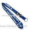 Custom Eco Recyled Blue Lanyards, Printing PET Lanyard Neck Strap With Plastic Buckle, Ring