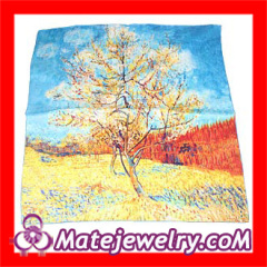 Fashion Women's Van Gogh's Oil Painting Square Scarf Silk