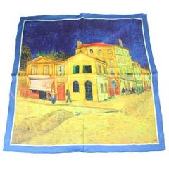 Fashion Women's Van Gogh's Oil Painting Square Scarf Silk