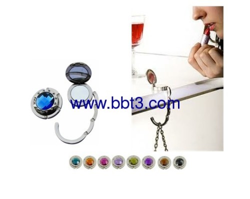 Popular promotional metal bag hanger with mirror