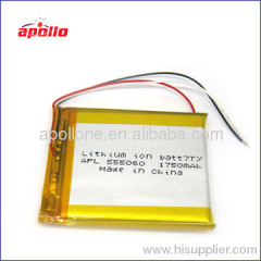 rechargeable lipo battery 3.7v 1750mAh on sale