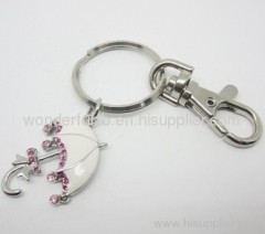 rhinestone keychains in silver