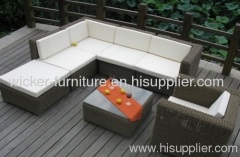 Round outdoor wicker furniture sectional sofa