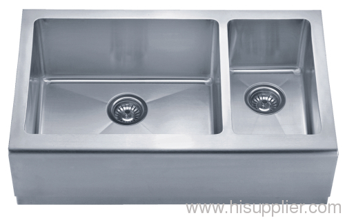 Stainless steel double bowls apront front farmhouse sink