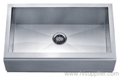 Stainless steel single bowl zero radius apront front farmhouse sink
