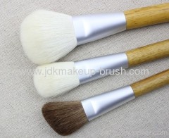 White Goat hair blush brush with natural wooden handle