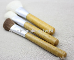 White Goat hair blush brush with natural wooden handle