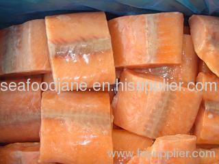 Frozen chum salmon portions fillets