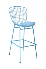 Modern Upholstered Baby Chair removable cushion chromed frame ergonomic children Bertoia side chairs