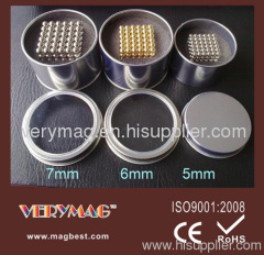 5mm 216pcs/set Neodymium neocube /magnet ball with tin box