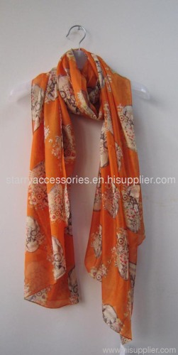 Polyester printed woven scarf for spring /summer/autumn