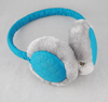 Overhead fabric earmuff headphone in stereo sound