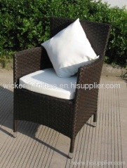 Outdoor wicker dining table and chair