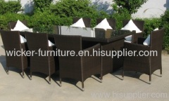 Outdoor wicker dining table and chair