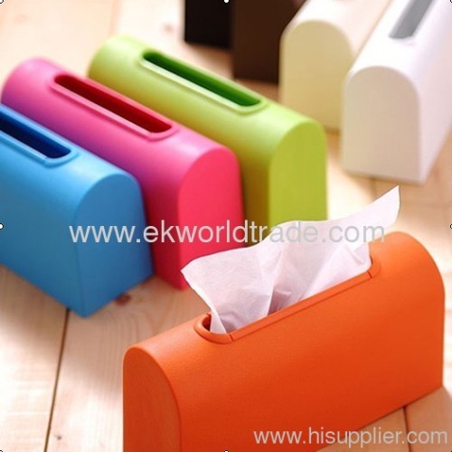 plastic colorful tissue box