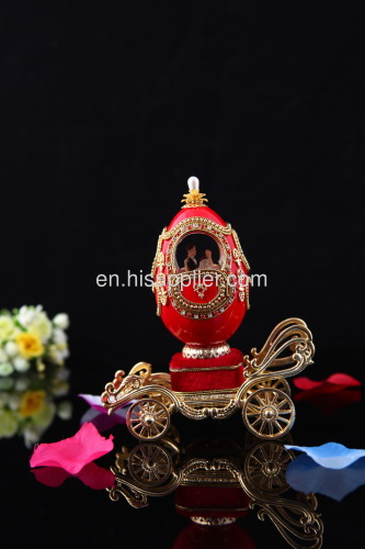 European royal egg carving the Music Box marriage carriage egg carving jewelry box