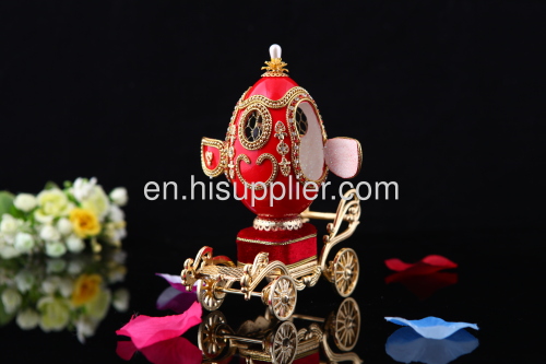 European royal egg carving the Music Box marriage carriage egg carving jewelry box