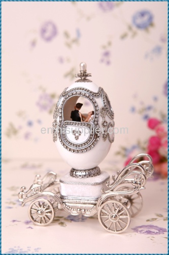 European royal egg carving the Music Box marriage carriage egg carving jewelry box