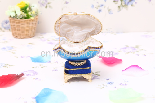 European royal egg carving music box hollow egg carving jewelry box