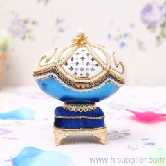 European royal egg carving music box hollow egg carving jewelry box