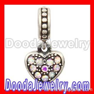 european Swarovski crystal dangle heart charm